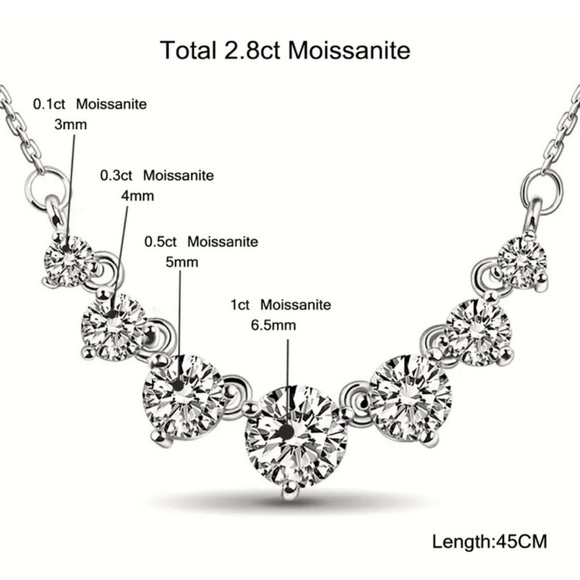 Genuine Moissanite Necklace - Picture 3 of 6